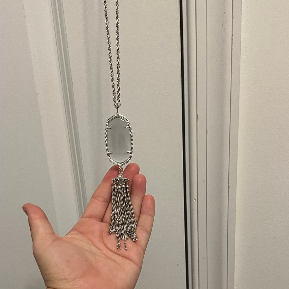 Kendra Scott Silver Pendant Necklace with Tassel